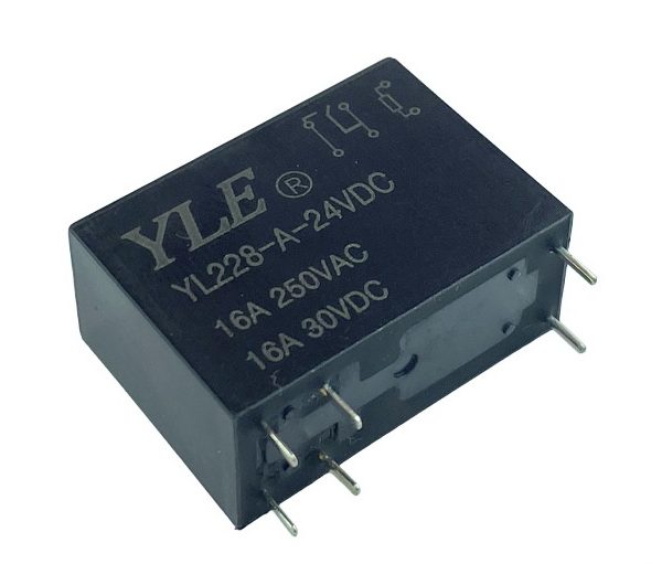 رله کتابی برند YLE YL228-A-24VDC-1B-6PIN-16A