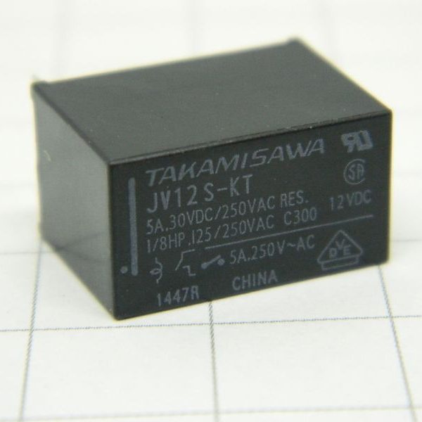 رله تاکامیساو پکیجی 12 ولت یک باز 5 آمپر JV12S-KT 12V